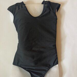 Five Dancewear sheer cap sleeve Leotard with strap detail Size: YL
